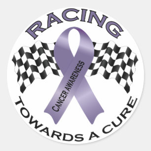Racing Towards a Cure - Alle vormen van kanker - S Ronde Sticker