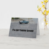 Racing Truck in de Dust Travel Friend Kaart (Gele Bloem)