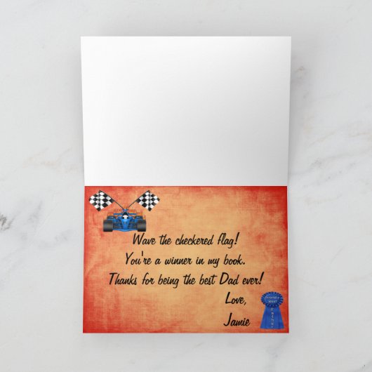 Racing Vaderdag Wenskaart Kaart (Binnen)