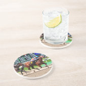 Racing van Beauful Belmont Park Zandsteen Onderzetter (Zijkant)