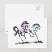 Racing van wilde paarden briefkaart (Voorkant / Achterkant)