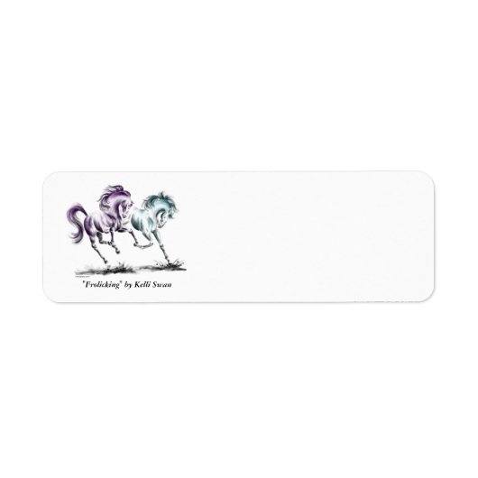 Racing van wilde paarden etiket (Voorkant)