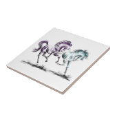 Racing van wilde paarden tegeltje (Zijkant)