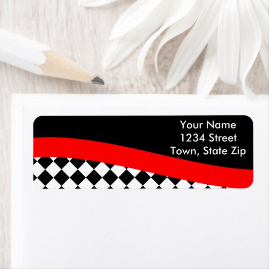 Racing van zogenaamde mailingetiketten etiket (Insitu)