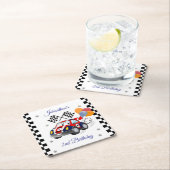Racing verjaardagsfeestje | Race Car & Geruite Vla Kartonnen Onderzetters (Insitu)