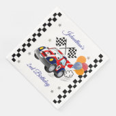 Racing verjaardagsfeestje | Race Car & Geruite Vla Servet (Hoek)