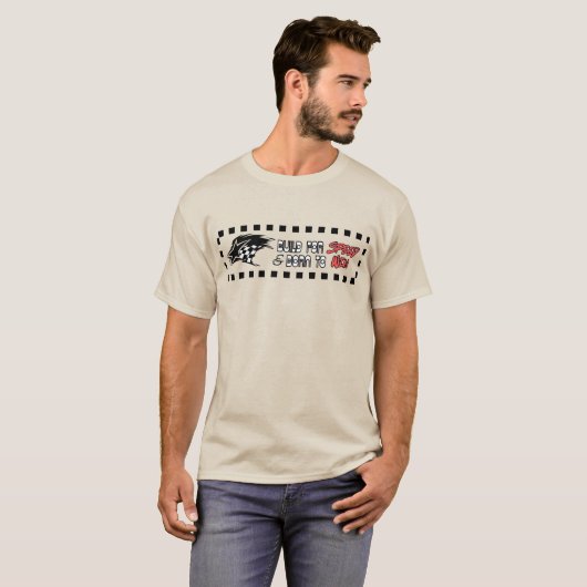 Racing Vlag & Ster Snelheid T-Shirt  (Voorkant volledig)
