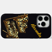 Racing vlaggen belichamen de sensatie van de compe Case-Mate iPhone case (Achterkant (horizontaal))