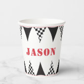 Racing vlaggen partij papieren bekers (Voorkant)