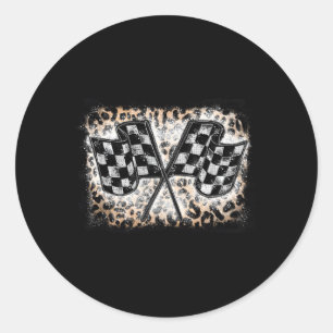 Racing Vlaggen Racer Geruite Race Leopard Grunge Ronde Sticker