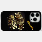 Racing vlaggen zwaaien aan de finish Case-Mate iPhone case (Achterkant (horizontaal))
