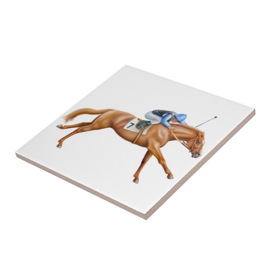 Racing voor de finse lijn tegeltje (Zijkant)