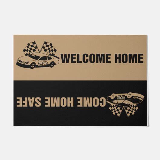 Racing Welkom Mat. Racing Doormat Deurmat (Voorkant)