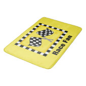 Racing Zwarte Witte Geruite Vlag Custom Badmat (Gekanteld)