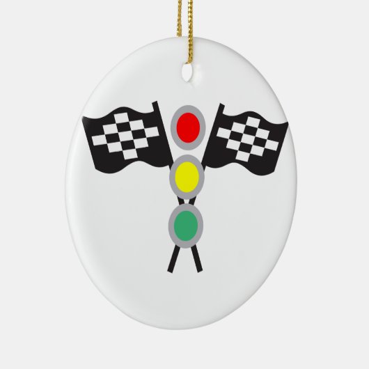 RACINGFLAGS EN -LICHTEN KERAMISCH ORNAMENT (Rechts)