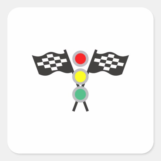 RACINGFLAGS EN -LICHTEN VIERKANTE STICKER (Voorkant)