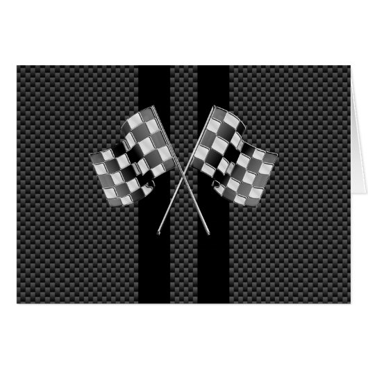 Racingvlaggen in strepen koolstofvezel-achtige sti (Voorkant Horizontaal)