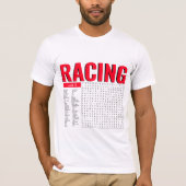 Racingwoorden zoeken t-shirt (Voorkant)