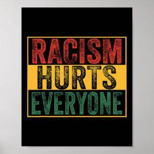 Racisme doet iedereen pijn retro zwarte geschiede poster