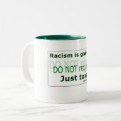 Racisme is afval - Klassieke Mok, 11 oz Tweekleurige Koffiemok (Voorkant links)