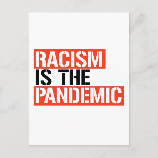 Racisme is de pandemie briefkaart (Voorkant)