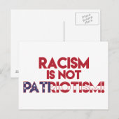 Racisme is geen patriottisme! Protest tegen racism Briefkaart (Voorkant / Achterkant)