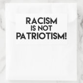 Racisme is geen patriottisme! Protest tegen racism Rechthoekige Sticker (Tas)