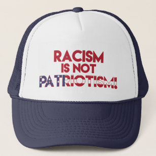 Racisme is geen patriottisme! Protest tegen racism Trucker Pet