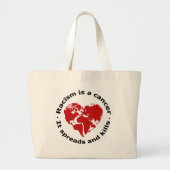 Racisme is kanker grote tote bag (Voorkant)