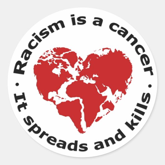 Racisme is kanker ronde sticker (Voorkant)