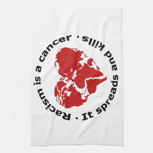 Racisme is kanker theedoek (Verticaal)