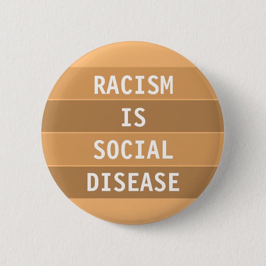 RACISME IS SOCIALE ZIEKTE RONDE BUTTON 5,7 CM (Voorkant)