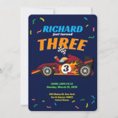 Racisme Kind Birthday Race Car Theme Uitnodiging (Voorkant)