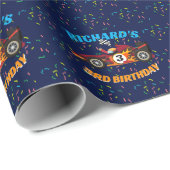 Racisme Kind Birthday Race Car Theme Uitnodiging Cadeaupapier (Rol Hoek)