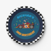 Racisme Kind Birthday Race Car Theme Uitnodiging Papieren Bordje (Voorkant)