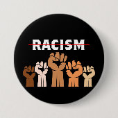 Racisme met meerdere schaduwlijsten beëindigen ronde button 7,6 cm (Voorkant)