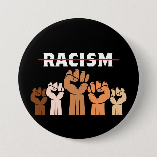 Racisme met meerdere schaduwlijsten beëindigen ronde button 7,6 cm (Voorkant)