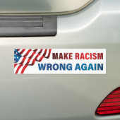 Racisme opnieuw verkeerd maken - antiracisme, anti bumpersticker (Op auto)