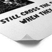 Racisme superstitie zwarte kat citaat poster (Hoek)