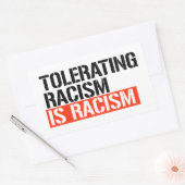 Racisme tolereren is racisme rechthoekige sticker (Envelop)