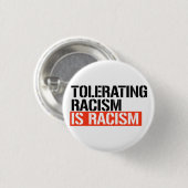 Racisme tolereren is racisme ronde button 3,2 cm (Voorkant /achterkant)