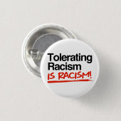 Racisme tolereren is racisme ronde button 3,2 cm (Voorkant /achterkant)