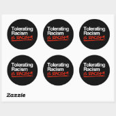 Racisme tolereren is racismeklassiek rond sticker (Vel)