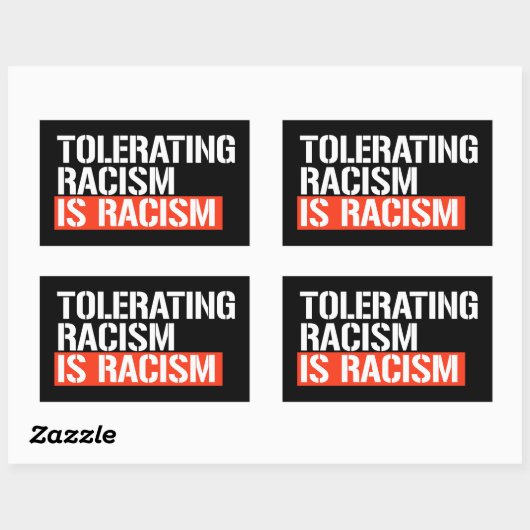 Racisme tolereren is rechthoekige sticker (Vel)