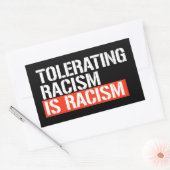Racisme tolereren is rechthoekige sticker (Envelop)