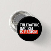 Racisme tolereren is rechthoekige sticker ronde button 3,2 cm (Voorkant /achterkant)
