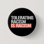 Racisme tolereren is rechthoekige sticker ronde button 3,2 cm (Voorkant)