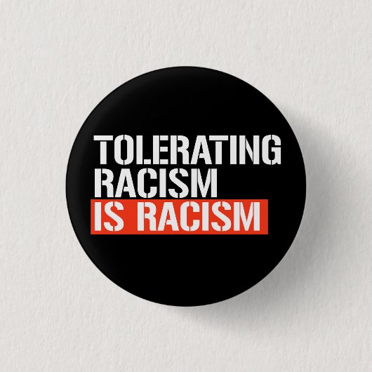 Racisme tolereren is rechthoekige sticker ronde button 3,2 cm (Voorkant)