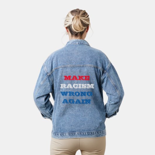Racisme weer verkeerd maken denim jacket (Model)