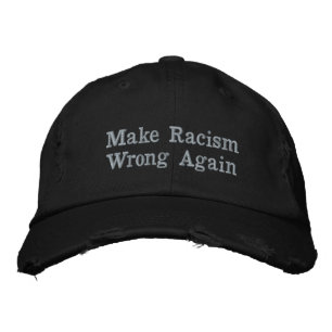 Racisme weer verkeerd maken geborduurde pet